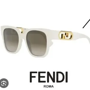 Fendi O\'LOCK FE 40063I 25F Oversized Square Sunglasses in White FENDI EYEWEAR O main image 3
